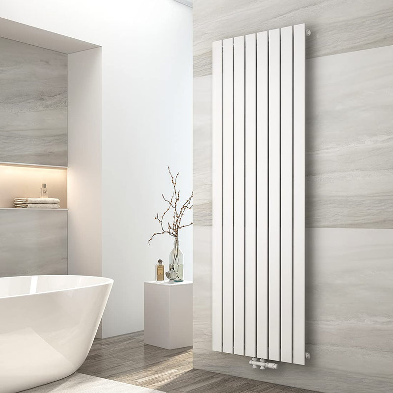 EMKE Design Heizkörper Flach, 1800x616 mm Vertikal Flachheizkörper mit Mittelanschluss, Einlagig Weiß Paneelheizkörper Wandheizkörper für Bad, Schlafzimmer & Wohnzimmer, 1118W