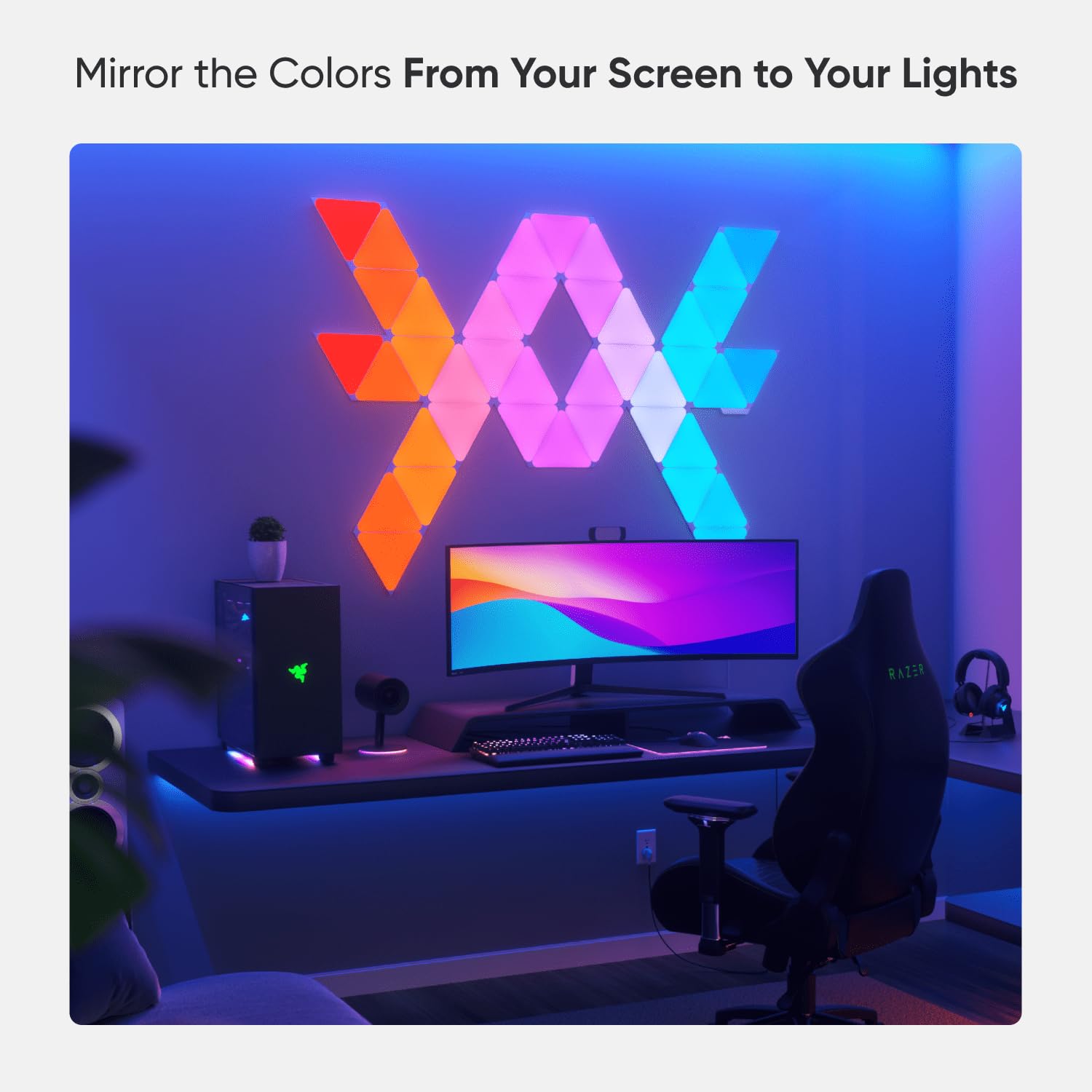 Nanoleaf Shapes Triangle Erweiterungspack, 3 zusätzliche Dreieckigen LED Panels - Smarte Modulare RGBW WLAN 16 Mio. Farben Wandleuchte Innen, Musik & Bildschirm Sync, Funktioniert mit Alexa