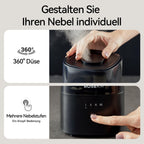 Roeskm Luftbefeuchter für Schlafzimmer, Kühlmist-Luftbefeuchter für zuhause, Pflanzen und Babyzimmer, leiser ultraschallbasiert mit 360°-Düse, automatischer Abschaltung, ohne Filter, schwarz
