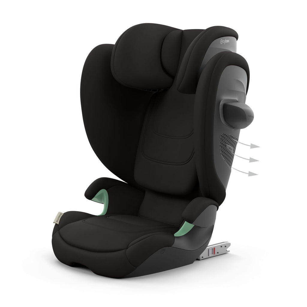 CYBEX Gold Kinder-Autositz Solution G2 Comfort, Ab ca. 3 bis 12 Jahre (100 - 150 cm), Max. 50 kg, Für Autos mit und ohne ISOFIX, Magic Black (Schwarz)