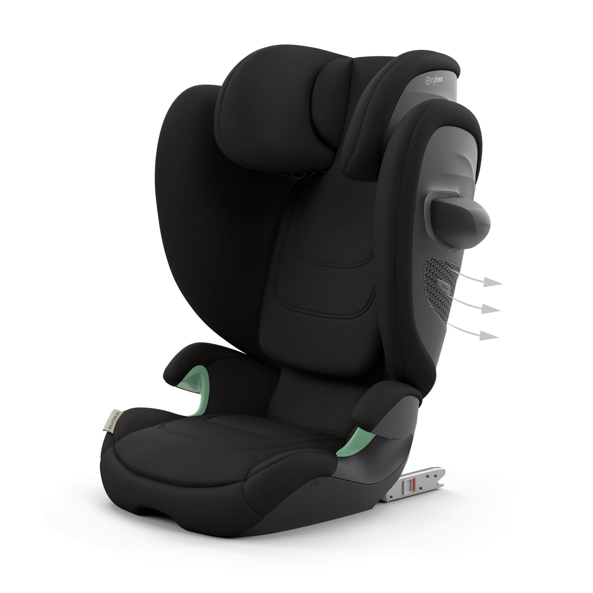 CYBEX Gold Kinder-Autositz Solution G2 Comfort, Ab ca. 3 bis 12 Jahre (100 - 150 cm), Max. 50 kg, Für Autos mit und ohne ISOFIX, Magic Black (Schwarz)