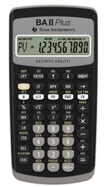 Texas Instruments BA II Plus Finanzrechner (Einzeiliges, 10-stelliges Display, Batteriebetrieb) Schwarz-Grau