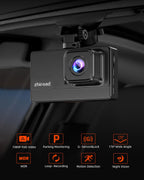 Dashcam Auto Vorne, 1080P FHD Dash cam mit Nachtsicht, WDR und 176° Weitwinkel Autokamera, 3" IPS-Bildschirm, Loop-Aufnahme, G-Sensor, Bewegungserkennung und Parkmodus, inklusive 32G SD-Karte