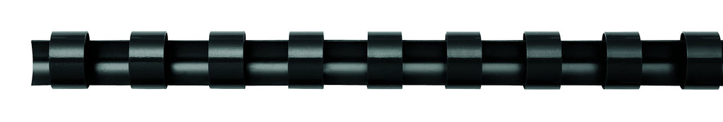 Fellowes Binderücken für Plastikbindung, 16 mm Durchmesser, 21 Ringe, für A4 Dokumente, schwarz, Packung mit 100 Stück