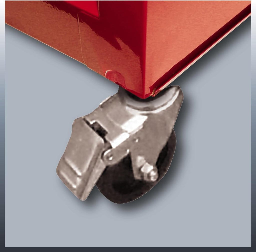 Einhell Werkstattwagen TC-TW 100 (Interlock-System, 4 drehbare Rollen mit Zwei Feststellbremsen, Ablagefach mit Klappe)