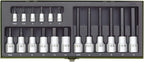 PROXXON Spezialsatz für Innensechskantschrauben, Für 1/4"-Vierkantantrieb und 1/2"-Vierkantantrieb, 18-teiliges Werkzeug-Set mit Stahlkasten, 23100