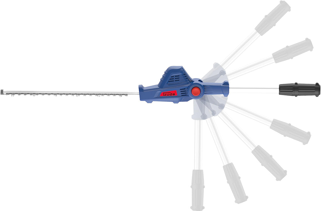 Güde Akku Teleskop Heckenschere HST 18-201-05 (18 V, 43 cm Schnittlänge, 15 mm Schnittstärke, 6-Fach schwenkbarer Kopf (90°), Teleskop-Auszug bis 2,65 m, Tragegurt, Softgriff, inkl. Akku & Ladegerät)
