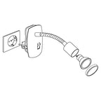 EGLO Steckdosenspot Mini, 1 flammige Steckerleuchte, Steckdosenlampe aus Stahl, Farbe: Nickel matt, chrom, Fassung: GU10, inkl. Schalter und Flexarm