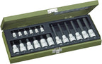 PROXXON Spezialsatz für Innensechskantschrauben, Für 1/4"-Vierkantantrieb und 1/2"-Vierkantantrieb, 18-teiliges Werkzeug-Set mit Stahlkasten, 23100