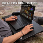 THE G-LAB K-Board Cadmium Laptopablage mit XXL-Kissen, Ideal für Home Office/Gaming für Bett oder Sofa, Laptopständer 13"-19", Lapdesk Extra Large mit Griff