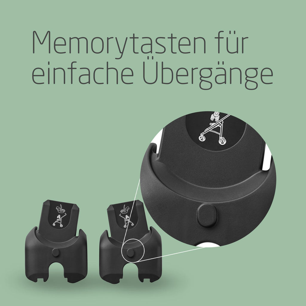 Maxi-Cosi Adapter für Babyschale, zum Befestigen der Maxi-Cosi Babyschale am Maxi-Cosi Kinderwagen, Ein-Klick-Befestigung, Memorytasten, zertifizierte Sicherheit, für die meisten Maxi-Cosi Kinderwagen