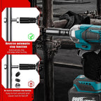 1200N.M Akku-Schlagschrauber,1/2 Zoll Schlagschrauber,Kompatibel mit Makita 18V, Multifunktions-Schlagschraubers mit LED-Licht, mit Akku, 7200 rpm, 4 Geschwindigkeiten, für Auto und Haus (Blau)
