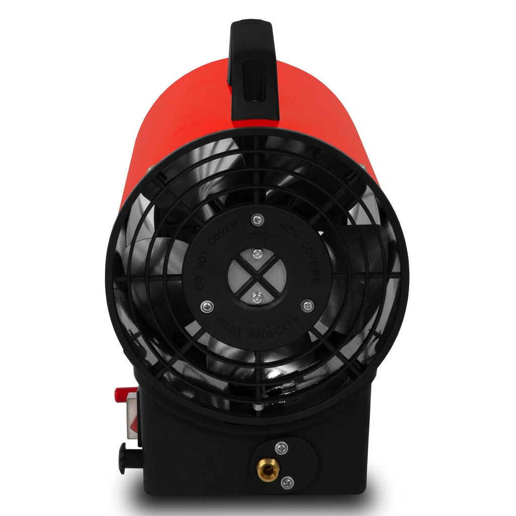 EBERTH Gasheizgebläse 15 kW Direkt, Heizkanone Gas, Luftdurchsatz 320 m³/h, Gasheizer mit Schlauch, Druckminderer, für Propan-/Butangasflasche, Gas Heizgebläse mit Überhitzungsschutz, Flammensicherung