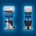 Bosch Professional 18V System Akku-Kantenfräse GLF 18V-8 (Parallelanschl., Saugadapter Oberflächenfr. & Kantenfr., Rollenführung bündiges Schneiden, 8mm-Spannz., Spannschl., L-BOXX, o. Akku/Ladeger.)