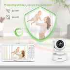 Blemil Babyphone mit Kamera,6 Zoll IPS Display Babyphone ohne WLAN, 4000 mAh Akku, ECO-Modus, Auto-Nachtsicht, 2-Wege-Audio, 300 m Reichweite（Idealzustand）,Weinen-Erkennung