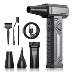 Elektrische Staubgebläse Druckluftspray für PC Reinigung - Electric Air Duster 200000 RPM, 4-Gang Einstellbare Mini-Gebläse mit Akku, Luftgebläse für Tastatur, Haus, Outdoor, Auto, W18, Schwarz
