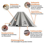 Evolution ST2800-G2 Führungsschiene Kreissägen Universal passend für die meisten Marken Makita, Metabo Bosch, Festool, 2,8m (2 x 1400 mm ) Selbstausrichtende Verbindungsschienen, Endanschlag-Zubehör