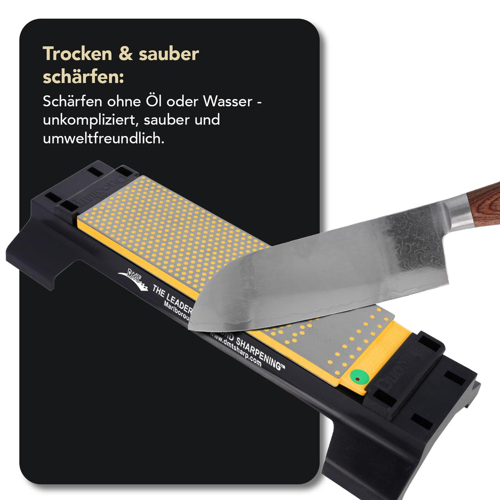 DMT DuoSharp®Plus™ Diamant Schleifstein 8" mit Basis Fein/Extrafein | Doppelseitiger Messerschärfer in Profiqualität | 20cm Wetzstein für Messer und Werkzeuge | Made in USA | WM8EF-WB