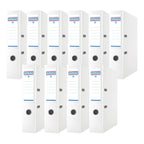 Donau Premium Ordner Breit 10er Pack/DIN A4 / 7,5 cm / 10 Stück/Weiße/Kunststoffbezug PP/Carton Papier Schlitzordner Büroordner Aktenordner Ringordner/Grünen Punkt