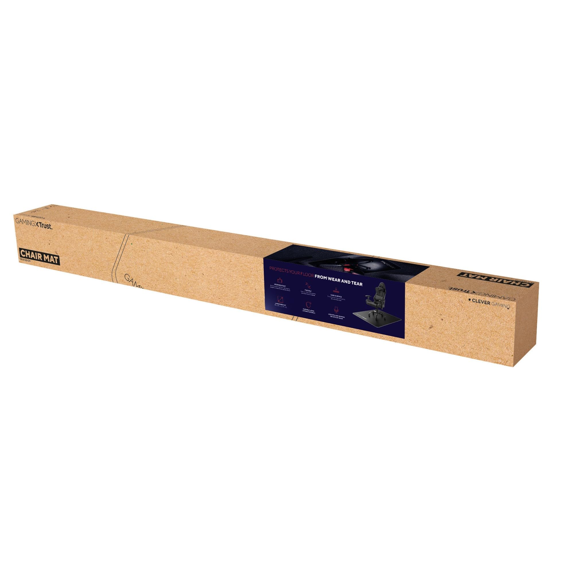 Trust Gaming GXT 715 Bodenschutzmatte 99 x 120 cm, Stuhlunterlage für Gaming Stuhl & Bürostuhl, Unterlage für Hartböden, Schreibtischstuhl Unterlage aus Robustem Material – Schwarz