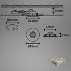 Briloner Leuchten LED Einbauleuchte, dimmbar, Einbaustrahler, LED Strahler, Spots, Deckenstrahler, Deckenspot, Lampen Wohnzimmer, LED Einbaustrahler 230v, Deckeneinbauleuchten, Einbaustrahler Set, schwenkbar, rund [Energieklasse A+]