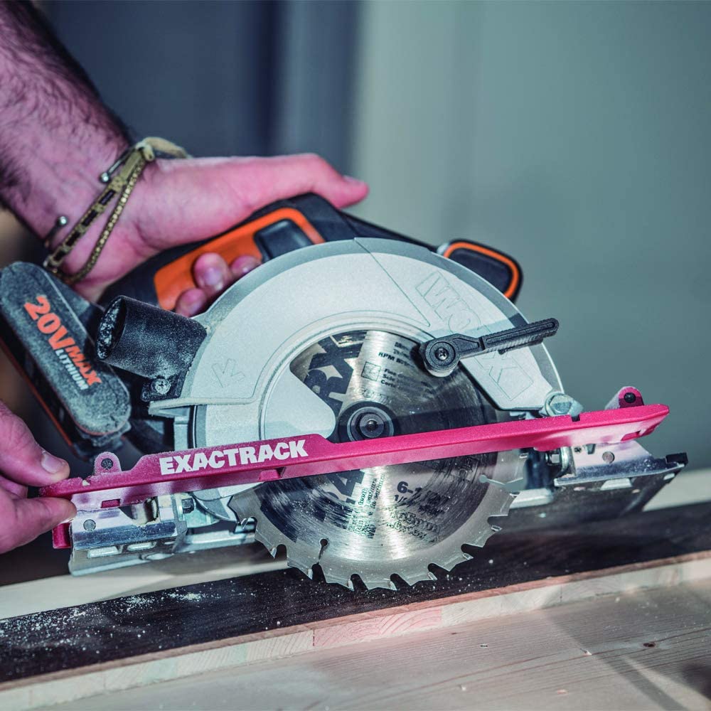 WORX WX530.9 Akku-Handkreissäge 20V – Profi Kreissäge mit Absaug-Adapter – Ideal auch für Schnitte auf Gehrung – PowerShare kompatibel – ohne Akku & Ladegerät