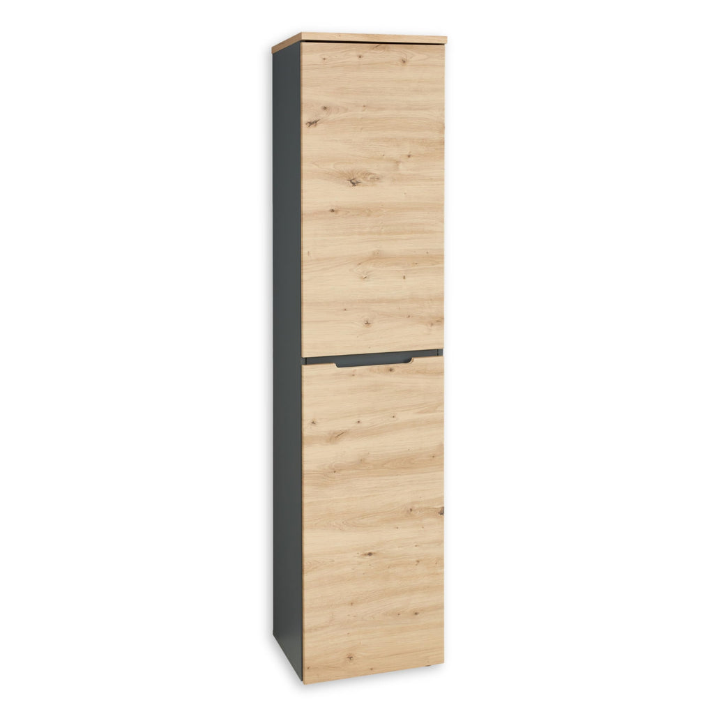 MEMPHIS Aktenschrank in Artisan Eiche Optik, Graphit - Moderner Büroschrank - 45 x 197 x 38 cm (B/H/T)