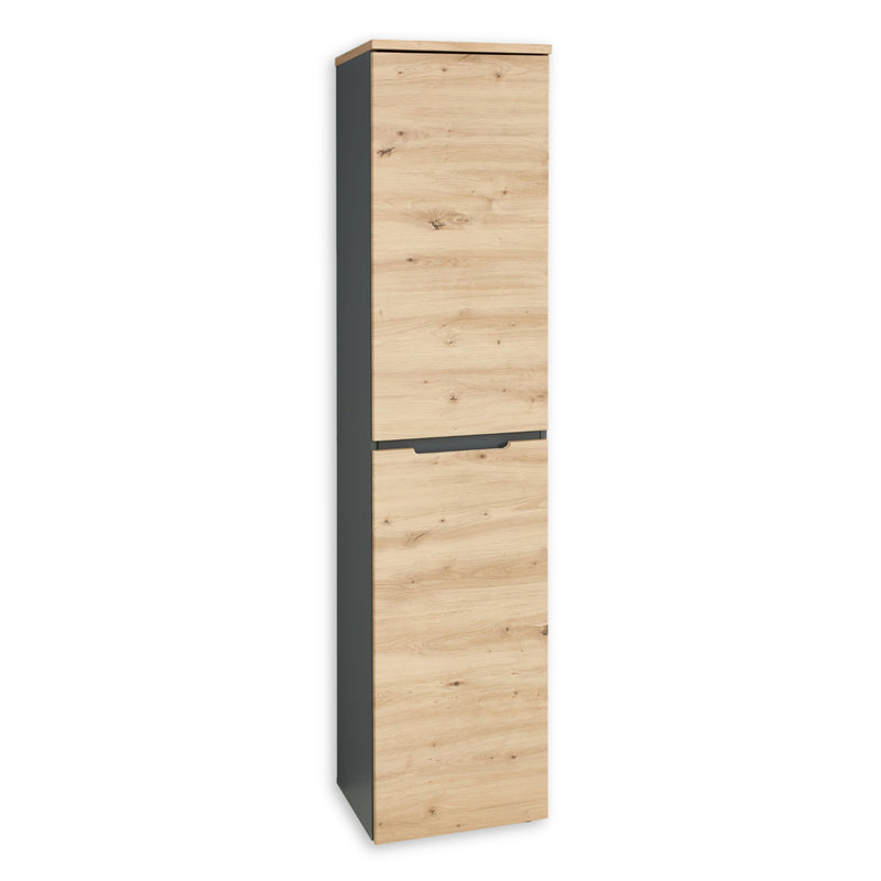 MEMPHIS Aktenschrank in Artisan Eiche Optik, Graphit - Moderner Büroschrank - 45 x 197 x 38 cm (B/H/T)