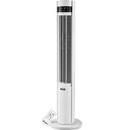 YOER 19dB Leiser Turmventilator, Plasma-Ionisator, 12 m Reichweite, 12 Geschwindigstufen, 3 Modi, 12 Std. Timer, 80° Oszillation, Fernbedienung, CoolWhisper TF07W, weiß