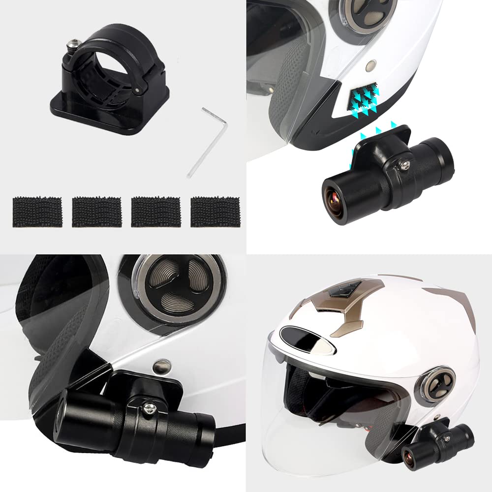 VSYSTO 2K Motorrad Fahrrad Helm Kamera, Tragbare WiFi wasserdichte Motorrad Dash Cam Action Cam, 170° Super Weitwinkel Nachtsicht SONYIMX335 Objektiv, WDR, G-Sensor, Loop Aufnahme (Black-K5X)