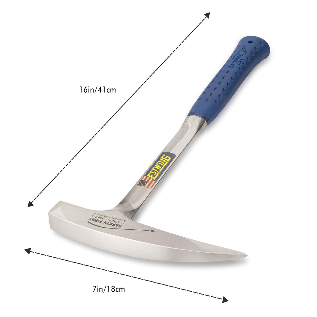 Estwing Rock Pick Geologischer Hammer mit spitzer Spitze und stoßreduzierendem Griff, 625 ml, Blau