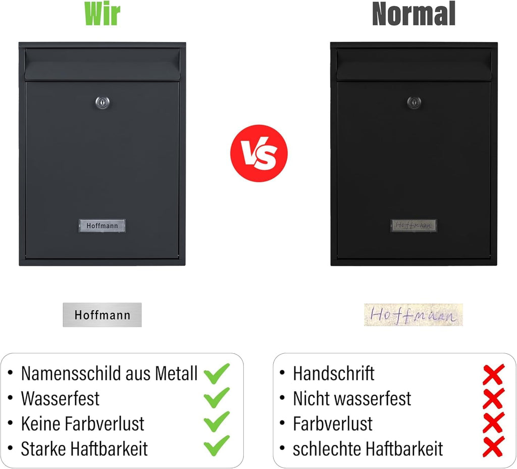 Zedelmaier Mehrfamilienhaus personalisiert 6er Briefkastensysteme DIN C4 Briefkastenanlage Briefkästen Wandbriefkasten Postkasten inkl. 4 Schlüsseln 26x35x8,5cm Anthrazit XL