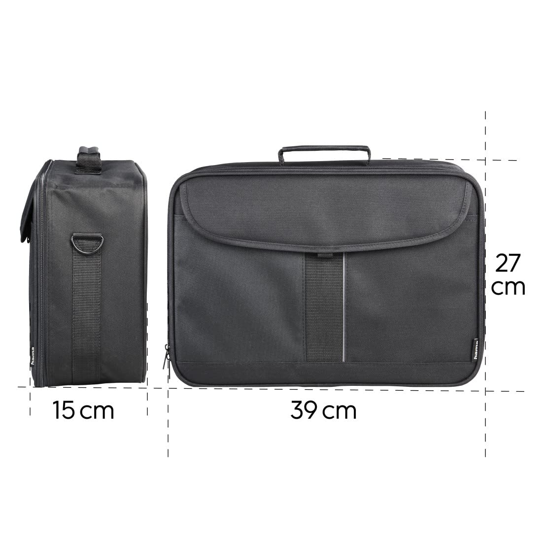 Hama Sportsline Beamertasche groß (Projektor Tasche Größe L, 27 x 39 x 15 cm für Acer, BenQ, Epson, LG, Optoma Beamer) Schwarz