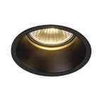 SLV Deckeneinbauleuchte HORN 1 / Spot, Fluter, Deckenstrahler, Deckenleuchte, Einbau-Leuchte LED, Innen-Beleuchtung / GU10 IP20 50W schwarz