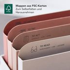 Rotho MYPAPER Set Dokumenten Ablage MY PAPER Plus, Set aus Organizer Dokumente und Ablagesystem mit Register, Kunststoff, weiss mit roten Mappen