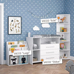 Vicco Kinderzimmer-Set Weiß Oskar 2 Teile, mit Wickelkommode und Spielzeugregal - 113x100x70 cm aus Spanplatte - Babymöbel Set für Kleinkinder, Durchdachte Möbellösung für Dein Zuhause