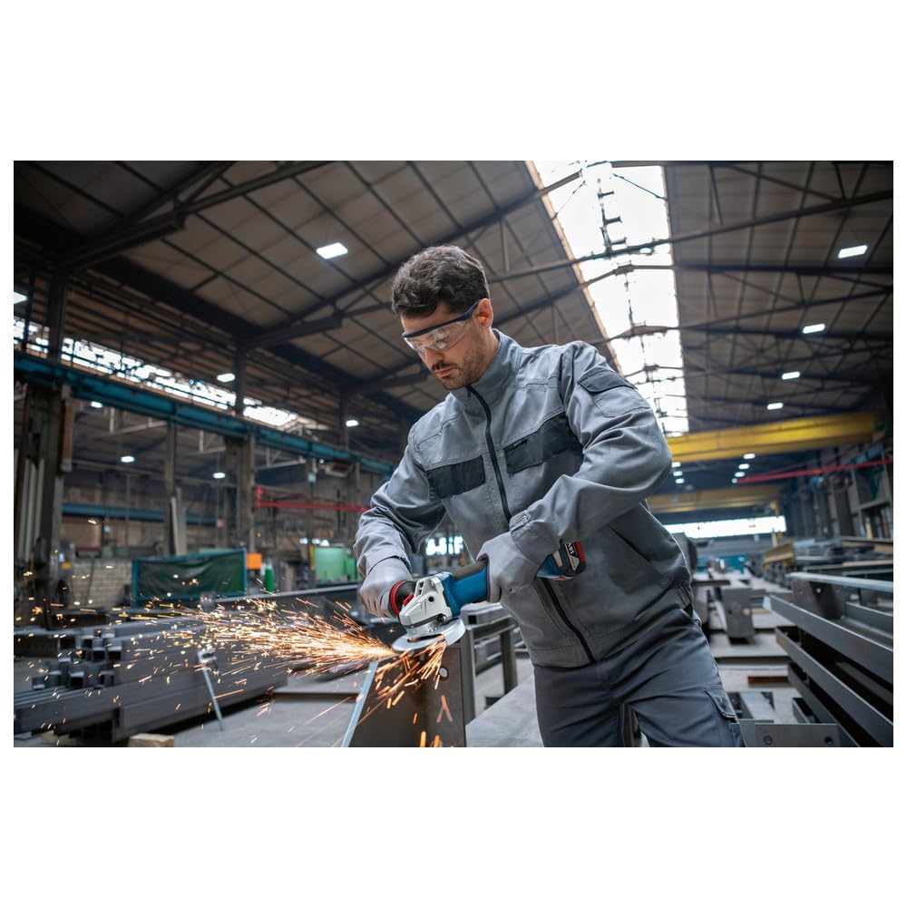 Bosch Professional 18V System Akku Winkelschleifer GWS 18V-10 P (inkl.Zusatzhandgriff, Schutzhaube, Schnellspannmutter, Aufnahmeflansch, Einlage, L-BOXX, ohne Akku/ Ladegerät)