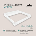 Puckdaddy® Moritz | Wickelaufsatz für IKEA Malm Kommode u.Ä. | weiß | 80x78x10 cm | Wickelauflage aus MDF-Holz | hochwertiger Premium Aufsatz als Wickelkommode | inkl. Montagematerial zur Wandmontage