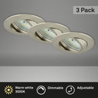 Briloner Leuchten LED Einbauleuchte, dimmbar, Einbaustrahler, LED Strahler, Spots, Deckenstrahler, Deckenspot, Lampen Wohnzimmer, LED Einbaustrahler 230v, Deckeneinbauleuchten, Einbaustrahler Set, schwenkbar, rund [Energieklasse A+]