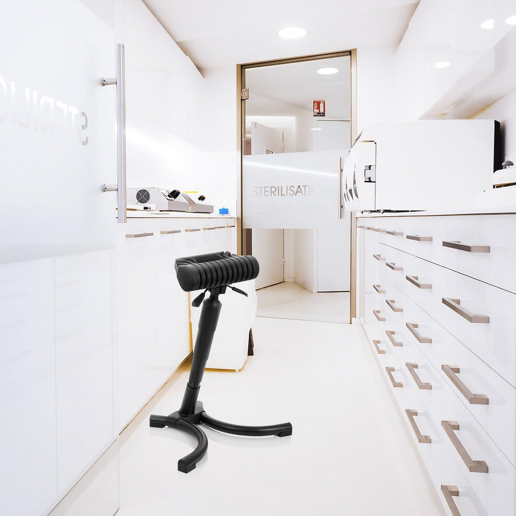 hjh OFFICE 830025 Stehhilfe TOP Work 33 Hartschaum/Metall bequemer Arbeitsstuhl, Stehhocker ergonomisch, höhenverstellbar