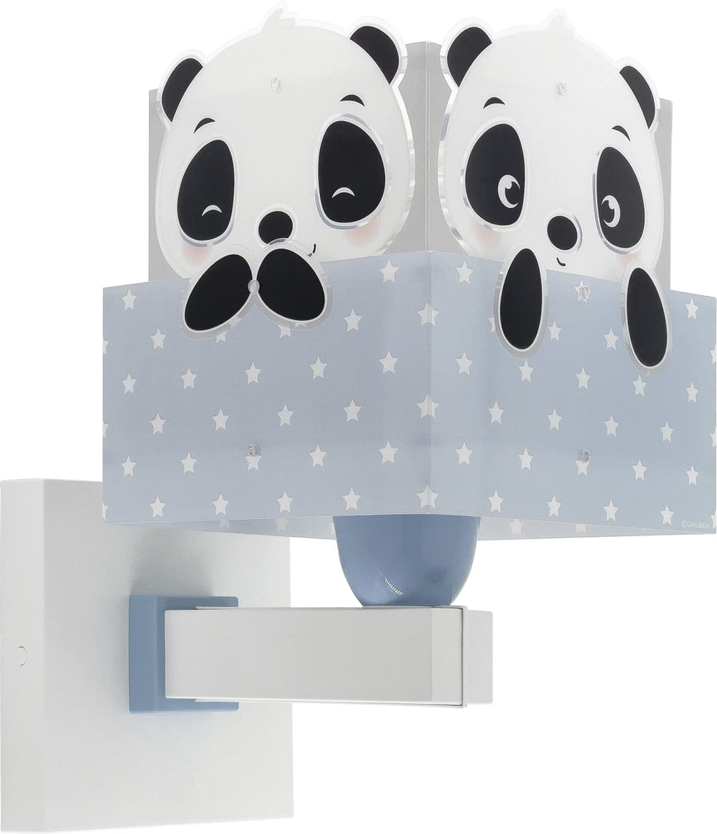 Dalber kinder Wandlampe, Kinderlampe Wandleuchte kinderzimmer Wolken tiere Pandabär Panda Blau, 63169T, E27