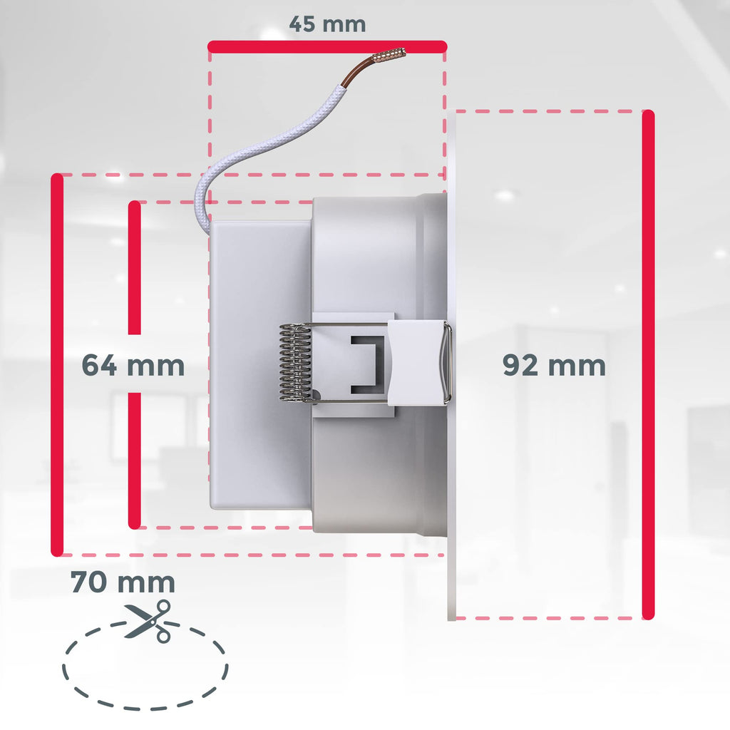 B.K.Licht - 5er Set LED Bad Einbaustrahler 230V mit Fernbedienung, buntes RGB Licht, Lochmass 70mm, LED Spot, Deckenspots, Spots, Einbauleuchten, Einbauspots, Badezimmer, 92x45 mm, Weiß