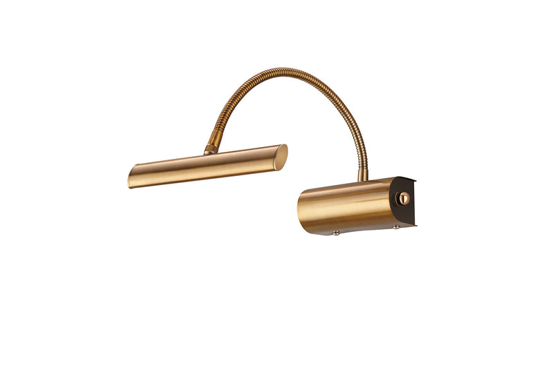 Trio Leuchten LED Wandleuchte Curtis 279770104, Metall altmessing, 1x 4 Watt, Flexarm, Dimmer