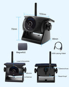 1080P Solar Kabellose Rückfahrkamera – Magnetische WLAN Rückfahrkamera mit Nachtsicht, 365 Tage Standby, IP66, wiederaufladbarer Akku für Anhänger Wohnmobil LKW Auto kompatibel mit Handy Android