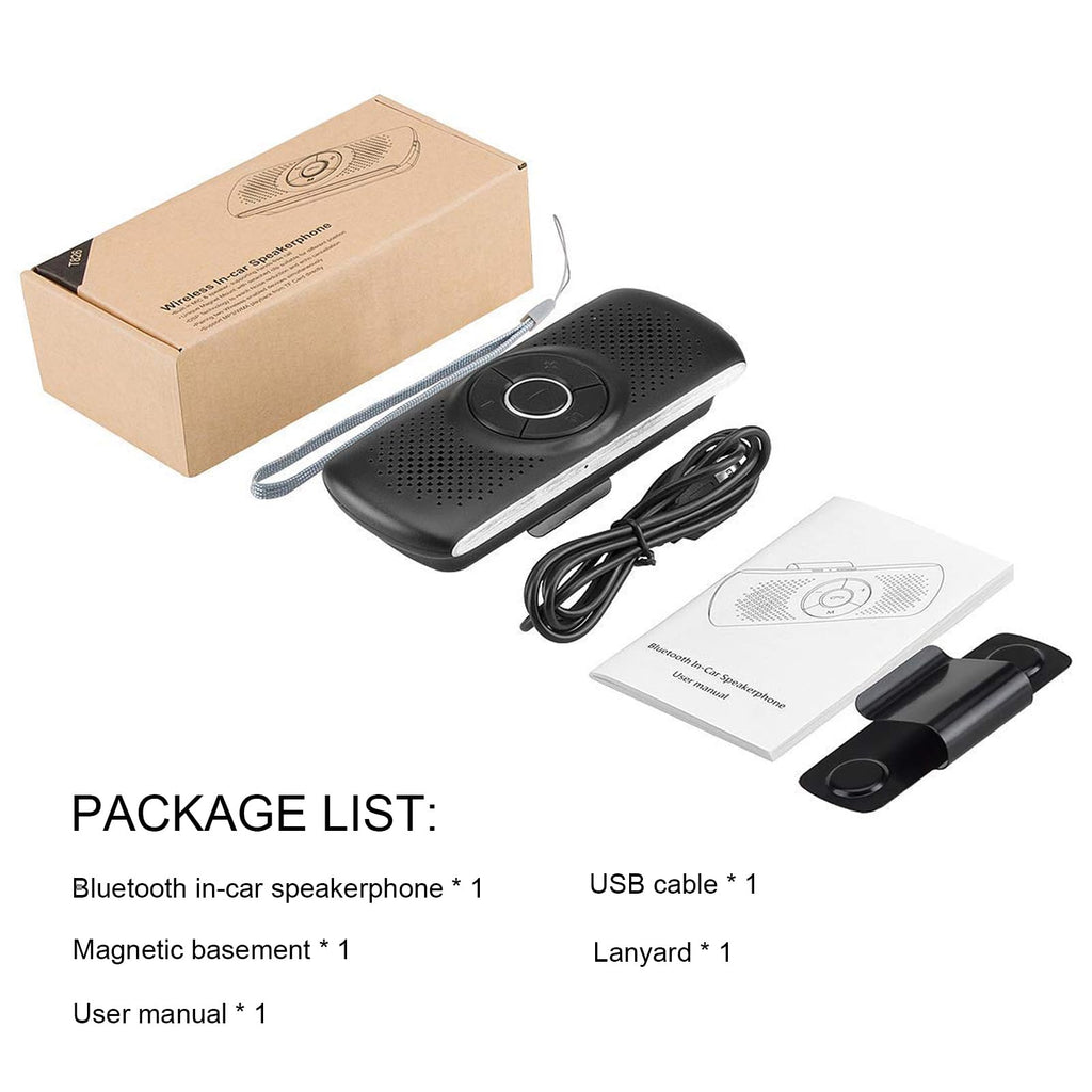 LETRADE Freisprecheinrichtung für Auto Bluetooth 5.0 mit Clip, TF-Kartenslot, integriertes Mikrofon, Unterstützung Siri &Google Assistant, für Musik, GPS, Telefon