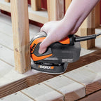 WORX WX648 Schleifer 65W, 230V – Ergonomischer Handschleifer zum Schleifen auch an schwerer zugänglichen Stellen – DUSTSTOP Mikrofilter für sauberes Arbeiten