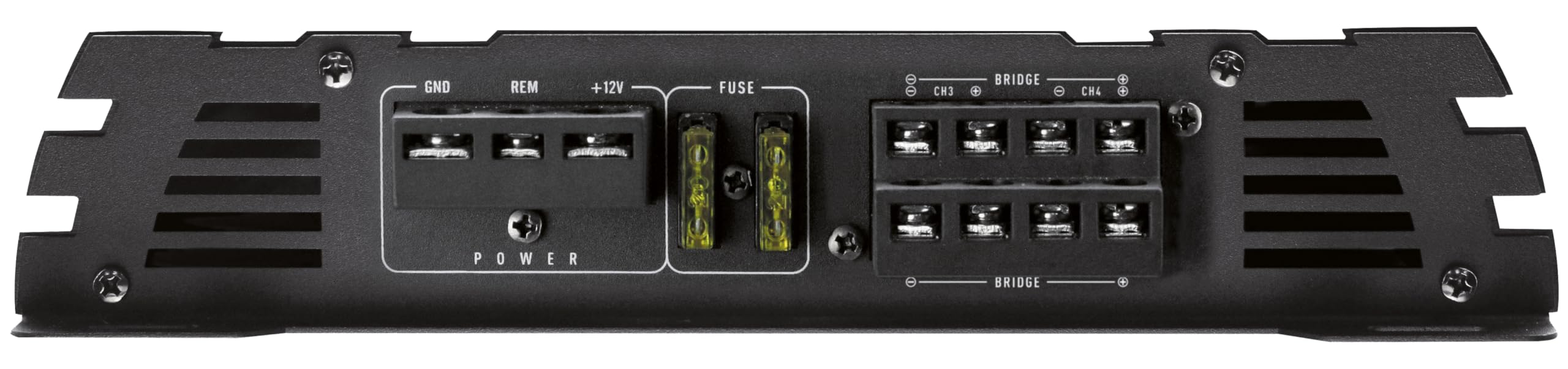 Crunch GPX-1000.4 4-Kanal Auto-Verstärker – Class A/B Endstufe mit 4x125W RMS @2 Ohm, 2x250W gebrückt @4 Ohm – Bass Boost, HPF/LPF Filter, Cinch, 12V Car Hifi Amplifier