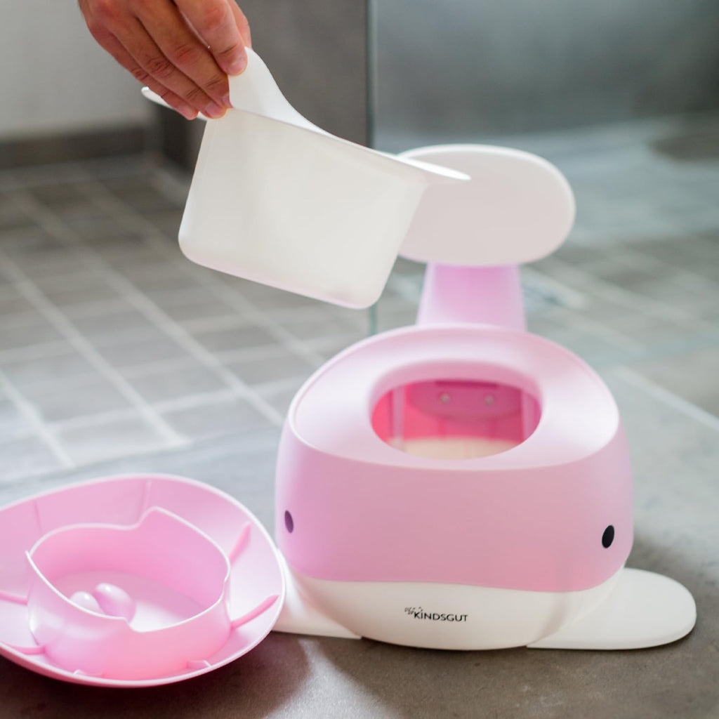 Kindsgut Kinder-Töpfchen, Babytopf WC/Klo, kinderfreundliches Wal-Design und dezente Farben, Toiletten-Training, zartrosa