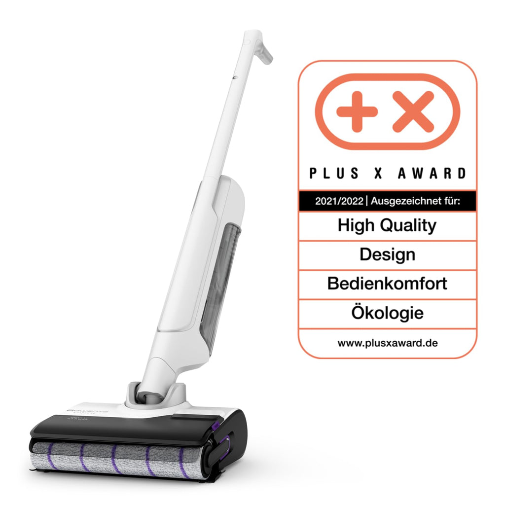 Rowenta X-Clean 10, kabelloser Akku-Nass-Trockensauger, Saugwischer selbstreinigend und -trocknend, Nasssauger Ultraleicht: nur 0,8 kg in der Hand, Waschsauger mit 60 min Laufzeit, weiß, GZ7540WO