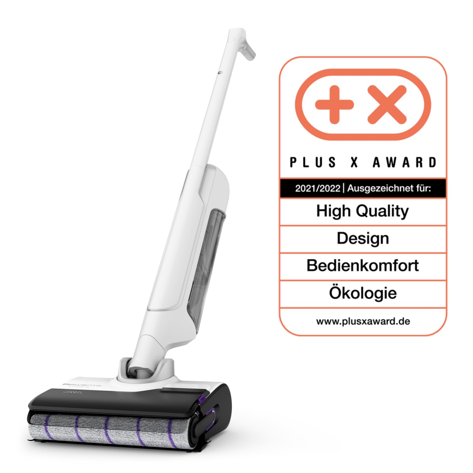 Rowenta X-Clean 10, kabelloser Akku-Nass-Trockensauger, Saugwischer selbstreinigend und -trocknend, Nasssauger Ultraleicht: nur 0,8 kg in der Hand, Waschsauger mit 60 min Laufzeit, weiß, GZ7540WO